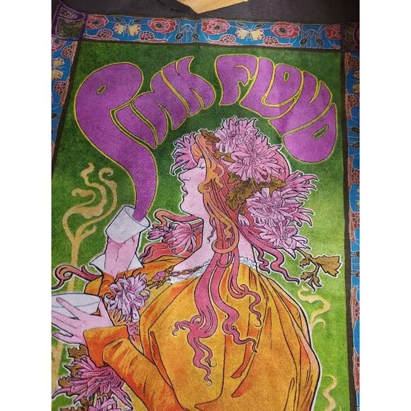 Pink Floyd Shirt XL Gray Destroyed Retro 1966 Marquee London Art Nouveau Poster - Picture 2 of 11